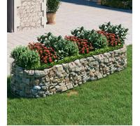 vidaXL Lit Surélevé à Gabion Parterre de Fleurs Support de Plante Jardinière Pot de Fleurs Jardin Terrasse Extérieur Fer 152041