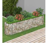 vidaXL Lit surélevé à gabion 152026 – Jardinière en fer pour parterre de fleurs extérieur