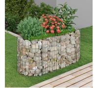 Gabion plantenbak verhoogd 120x50x50 cm gegalvaniseerd ijzer152024