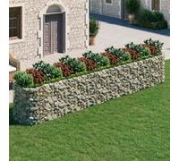 vidaXL Lit Surélevé à Gabion Parterre de Fleurs Support de Plante Jardinière Pot de Fleurs Jardin Terrasse Extérieur Fer 152049 Or G