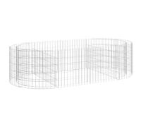 vidaXL Lit Surélevé à Gabion Parterre de Fleurs Support de Plante Jardinière Pot de Fleurs Jardin Terrasse Extérieur Fer Galvanisé 200x100x50 cm