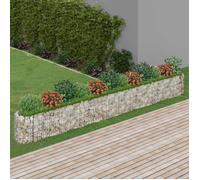 vidaXL Lit surélevé à gabion 152029 en fer galvanisé 470x50x50 cm Beige