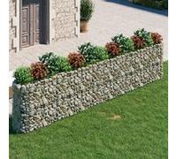 Lit Surélevé à Gabion Fer Galvanisé 400x100x50 cm Pot FleursJardinière vidaXL