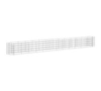 vidaXL Lit Surélevé à Gabion Parterre de Fleurs Support de Plante Jardinière Pot de Fleurs Jardin Terrasse Extérieur Fer Galvanisé 470x50x50 cm