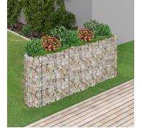 vidaXL Lit Surélevé à Gabion Parterre de Fleurs Support de Plante Jardinière Pot de Fleurs Jardin Terrasse Extérieur Fer 152034