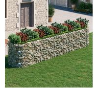 Lit Surélevé à Gabion Fer Galvanisé 400x100x50 cm Pot FleursJardinière vidaXL