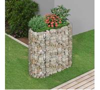 vidaXL Lit surélevé à gabion 152032 – Jardinière en fer pour jardin/terrasse Beige G
