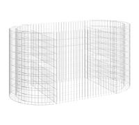 vidaXL Lit Surélevé à Gabion Parterre de Fleurs Support de Plante Jardinière Pot de Fleurs Jardin Terrasse Extérieur Fer Galvanisé 200x100x100 cm