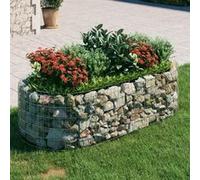 vidaXL Lit Surélevé à Gabion Parterre de Fleurs Support de Plante Jardinière Pot de Fleurs Jardin Terrasse Extérieur Fer 152040 Or G