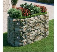 vidaXL Lit Surélevé à Gabion Parterre de Fleurs Support de Plante Jardinière Pot de Fleurs Jardin Terrasse Extérieur Fer 152045