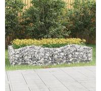 vidaXL Lit Surélevé à Gabions Arqué, Panier de Gabions pour Plantes, Jardinière de Jardin Patio Terrasse, 200x100x50 cm Fer Galvanisé