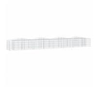 vidaXL Lit surélevé à gabions arqué 400x50x50 cm Fer galvanisé