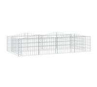 vidaXL Lit Surélevé à Gabions Arqué, Panier de Gabions pour Plantes, Jardinière de Jardin Patio Terrasse, 200x100x50 cm Fer Galvanisé