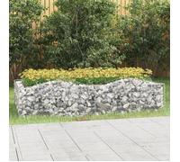 vidaXL Lit Surélevé à Gabions Arqué, Panier de Gabions Pour Plantes, Jardinière de Jardin Patio Terrasse, 200x100x50 cm Fer 153550
