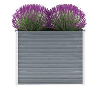 vidaXL Lit Surélevé Acier Galvanisé 100x40x77 cm Gris Jardinière Pot de Fleurs 44852