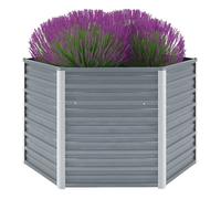 vidaXL Lit Surélevé Acier Galvanisé 129x129x77 cm Gris Jardinière Pot de Fleur 44856
