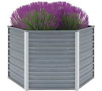 vidaXL Jardinière surélevée 44856 - Acier galvanisé 129x129x77 cm Gris
