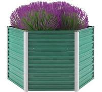 vidaXL Lit surélevé de jardin Acier galvanisé 129x129x77 cm Vert