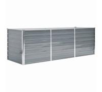 vidaXL Lit surélevé de jardin Acier galvanisé 240 x 80 x 77 cm Gris