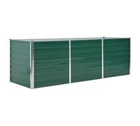 vidaXL Lit Surélevé Acier Galvanisé 240x80x77 cm Vert Jardinière Pot de Fleurs