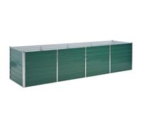 vidaXL Lit Surélevé Acier Galvanisé 320x80x77 cm Vert Jardinière Pot de Fleurs