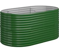 vidaXL Lit surélevé Acier revêtu par poudre 152x80x68 cm Vert