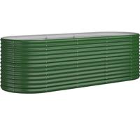 vidaXL Lit surélevé Acier revêtu par poudre 224x80x68 cm Vert