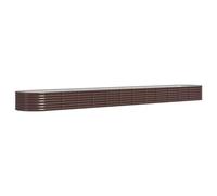vidaXL Lit surélevé Acier revêtu par poudre 512x80x36 cm Marron