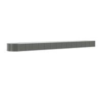 vidaXL Lit surélevé Acier revêtu par poudre 620x80x36 cm Gris
