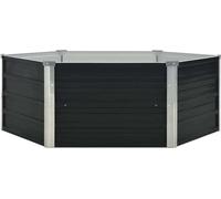 vidaXL Lit surélevé Anthracite 129 x 129 x 45 cm Acier galvanisé