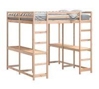 vidaXL Lit surélevé avec bureau & échelle 140x200 cm pin massif
