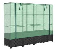 vidaXL Jardinière surélevée avec housse aspect rotin 160×40×138 cm