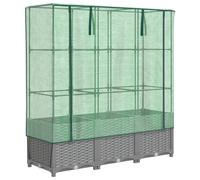 vidaXL Lit surélevé avec serre aspect rotin 120x40x138 cm