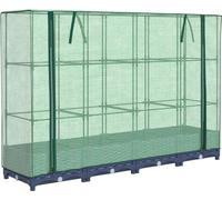 vidaXL Lit surélevé avec serre aspect rotin 160x40x123 cm