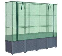 vidaXL Lit surélevé avec serre aspect rotin 160x40x153 cm