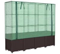 vidaXL Lit surélevé avec serre aspect rotin 160x40x153 cm