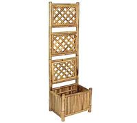 vidaXL Lit Surélevé avec Treillis Bambou 40 cm Pot à Fleurs Jardinière Jardin
