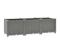 vidaXL Lit Surélevé, Bac à Fleurs, Pot de Plantes, Boîte à Fleurs, Jardinière de Jardin Patio Terrasse Balcon, Gris Clair 120x40x38 cm Polypropylène