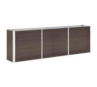 vidaXL Lit Surélevé Bac à Plante Pot à Fleurs Bac à Fleurs Jardinière Véranda Jardin Patio Extérieur Acier Galvanisé 240x40x77 cm Marron