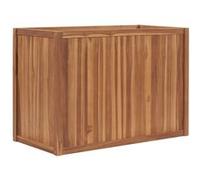 Lit Surélevé Bac à Plante Pot de Fleurs Jardinière Jardin Balcon Patio Terrasse Arrière-cour Extérieur 100x50x70 cm Bois de Teck Solide