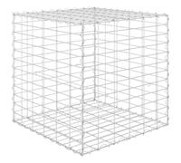 vidaXL Lit Surélevé Cube à Gabion Jardinière Surélevée de Fleurs Plantes Panier à Pierres Jardin Terrasse Extérieur Fil d'Acier 60x60x60 cm
