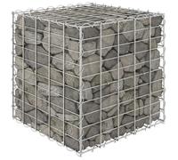 Lit Surélevé Cube à Gabion Fil d'Acier 60x60x60 cm Jardinière Jardin vidaXL