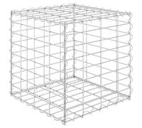 vidaXL Lit Surélevé Cube à Gabion Jardinière Surélevée de Fleurs Plantes Panier à Pierres Jardin Terrasse Extérieur Fil d'acier 40x40x40 cm