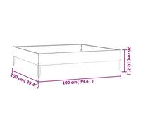 Vidaxl Lit Surélevé De Jardin 100x100x26 Cm Acier Corten