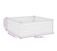 vidaXL Lit Surélevé de Jardin, Jardinière d'Extérieur, Pot de Fleurs, Bac à Plantes, Boîte de Plantation Balcon Patio, 100x100x36 cm Acier Corten