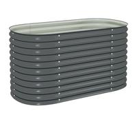 vidaXL Lit surélevé 160 x 80 x 81 cm acier galvanisé gris jardinière