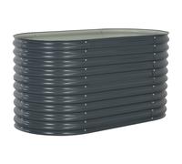 Vidaxl Lit Surélevé De Jardin 160x80x81 Cm Acier Galvanisé Gris Gris