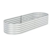Vidaxl Lit Surélevé De Jardin 240x80x44 Cm Acier Galvanisé Argenté Gris