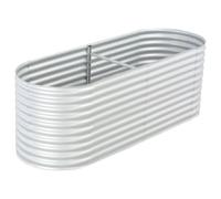 Lit Surélevé 240x80x44 cm Acier Galvanisé Gris Jardinière Pot de Fleurs vidaXL