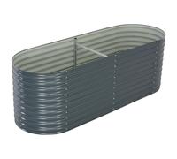 Lit Surélevé 240x80x44 cm Acier Galvanisé Gris Jardinière Pot de Fleurs vidaXL